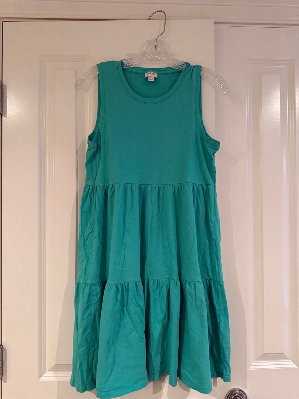 J. Crew Factory Sleeveless Tiered Knit Dress in Teal